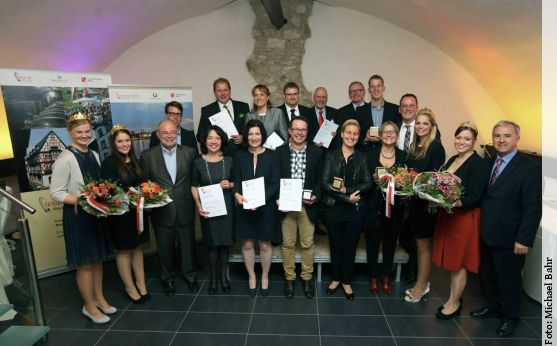Die Preisträger der Best of Wine Tourism-Awards bei der Preisverleihung. 